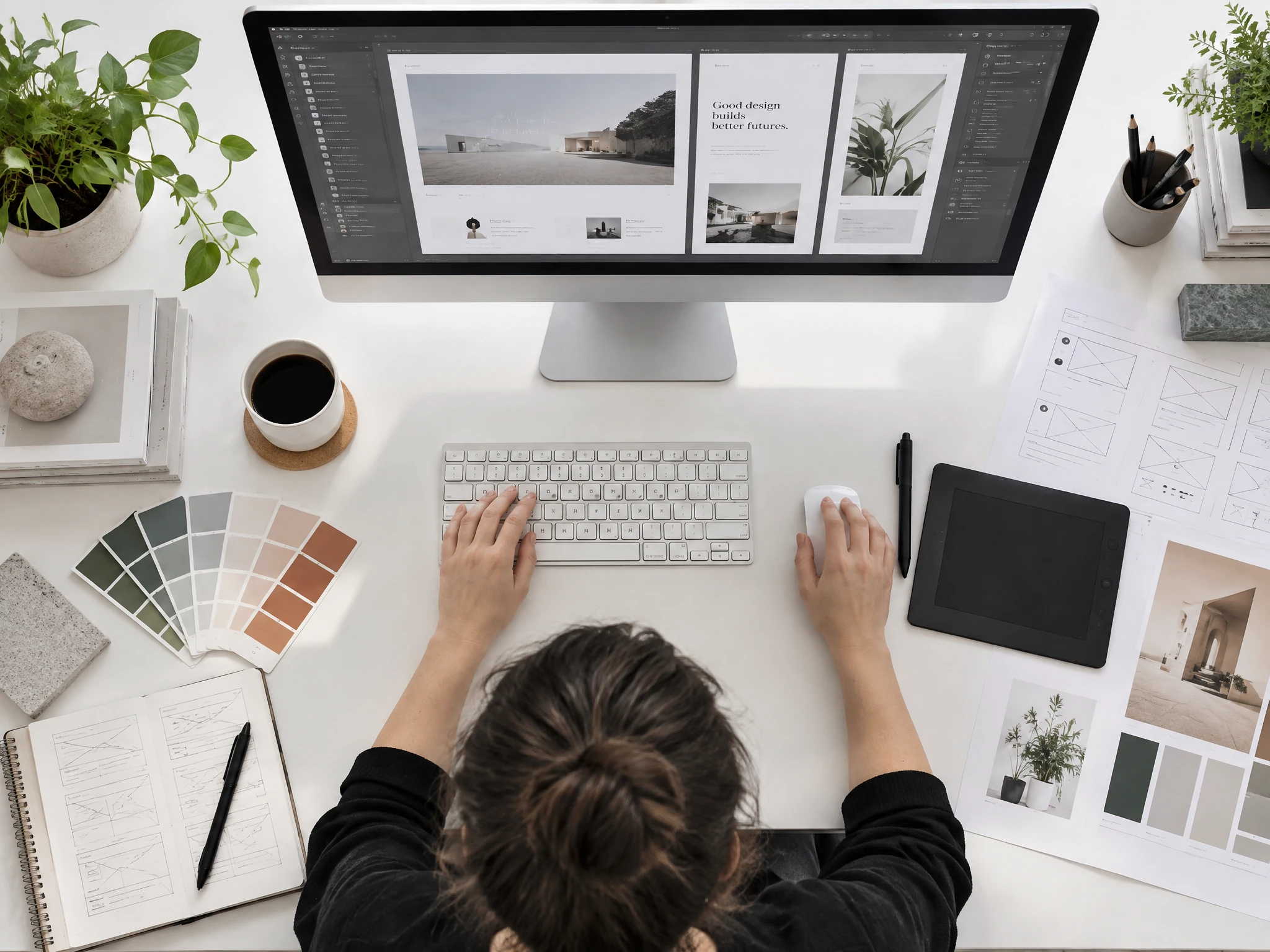 Design-Phase: Gestaltung von Layout und Farben am Bildschirm