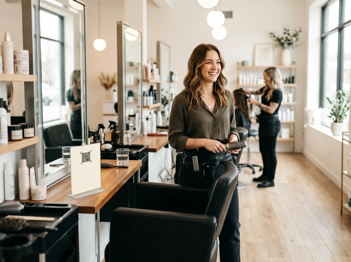 Instagram NFC Sticker im Friseursalon