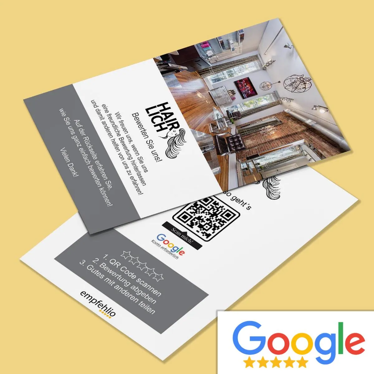 Google QR Code Bewertungskarten