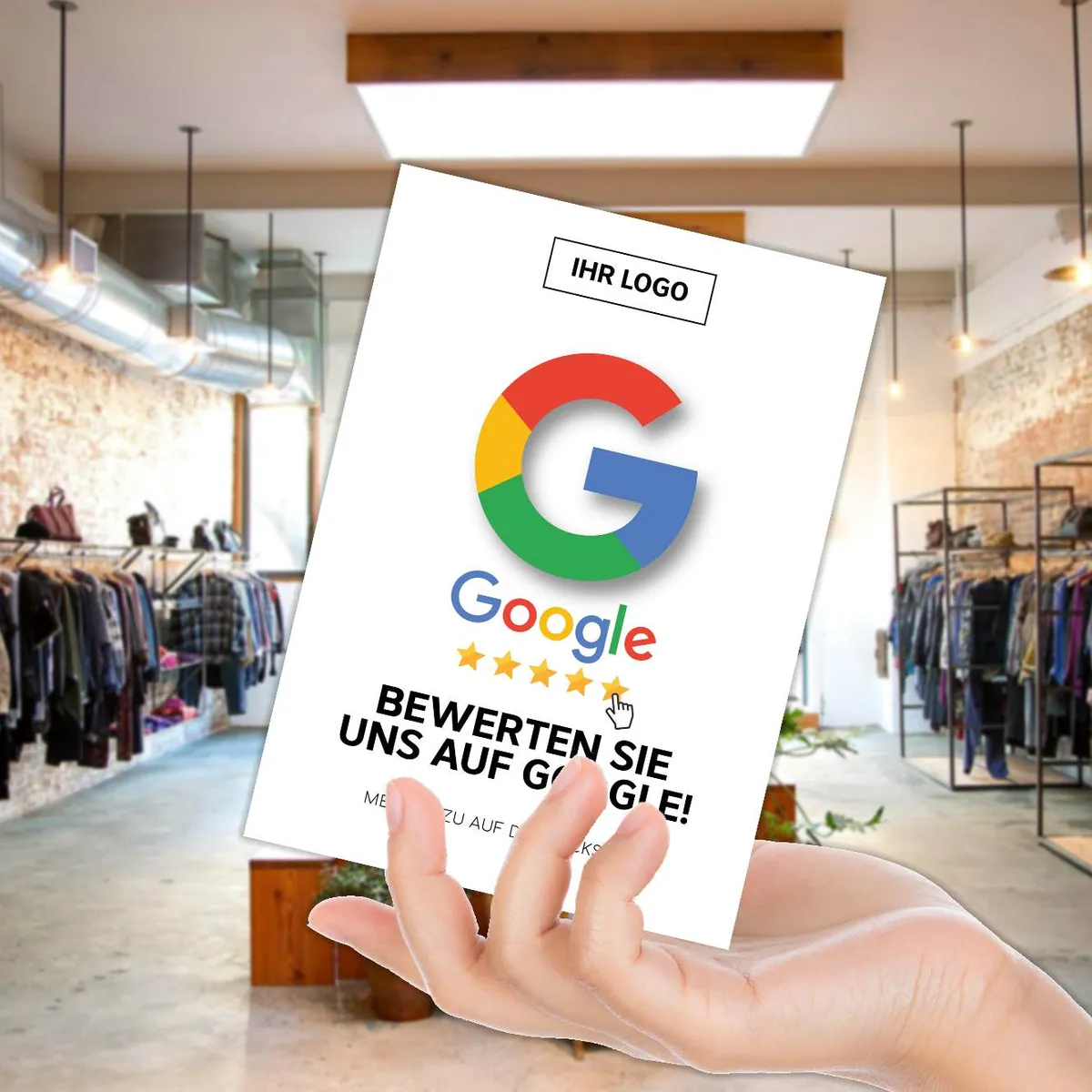 Bewerten Sie uns auf Google Karte „Minimal“ mit Google Bewertung QR Code – Ansicht 2