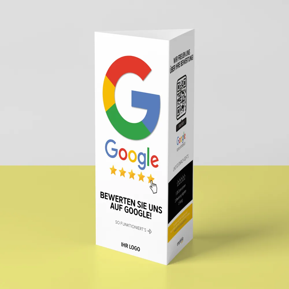 Bewerten Sie uns auf Google Tischaufsteller „Minimal“