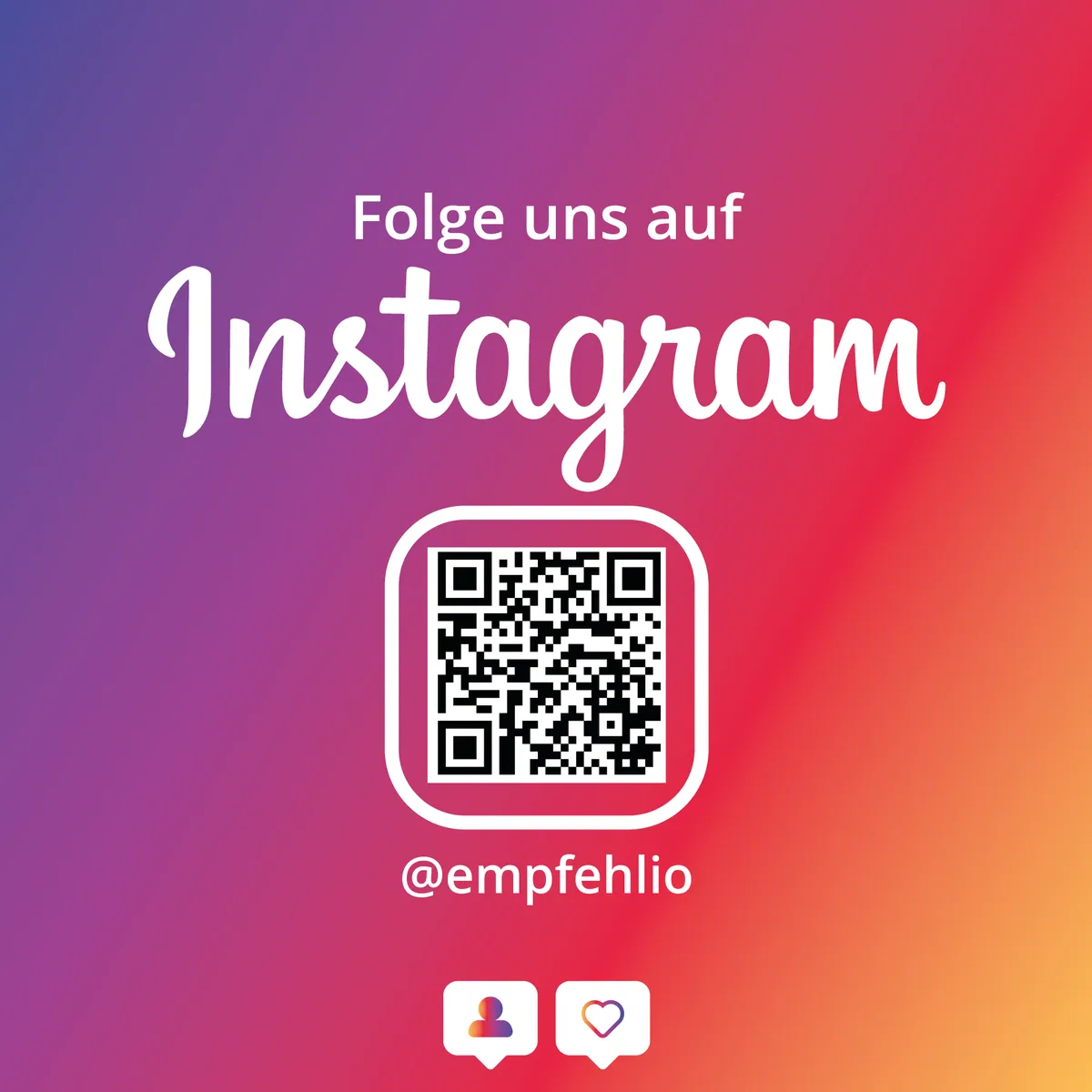 Aufkleber Sticker „Folge uns auf Instagram QUADRAT