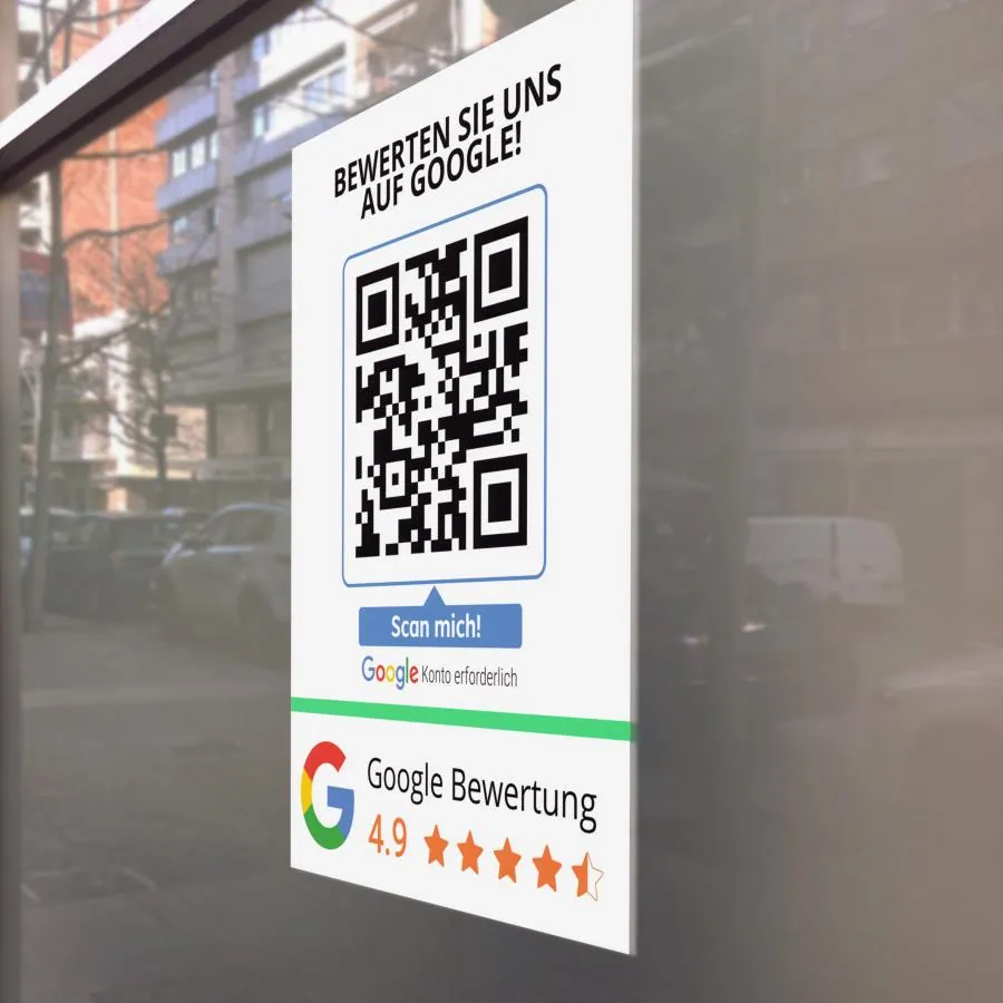 Google Aufkleber mit QR Code