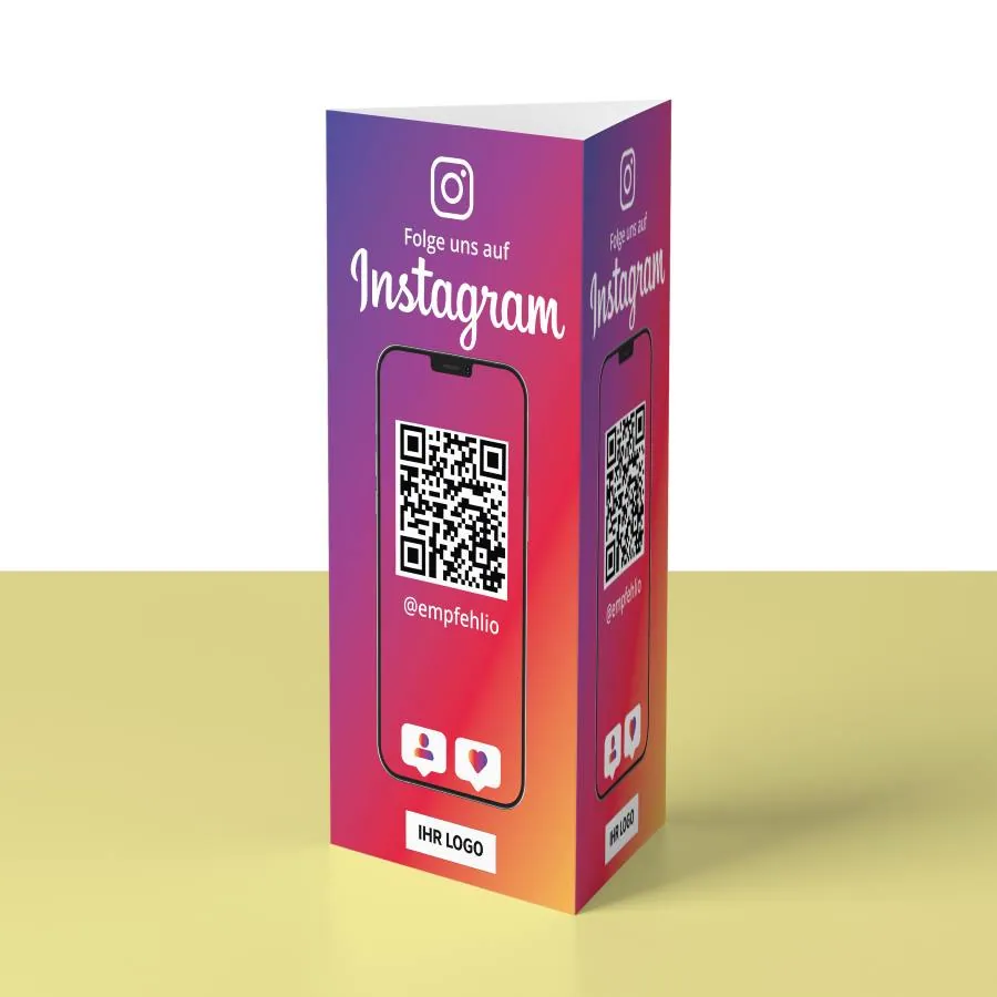 Folge uns auf Instagram Tischaufsteller Color
