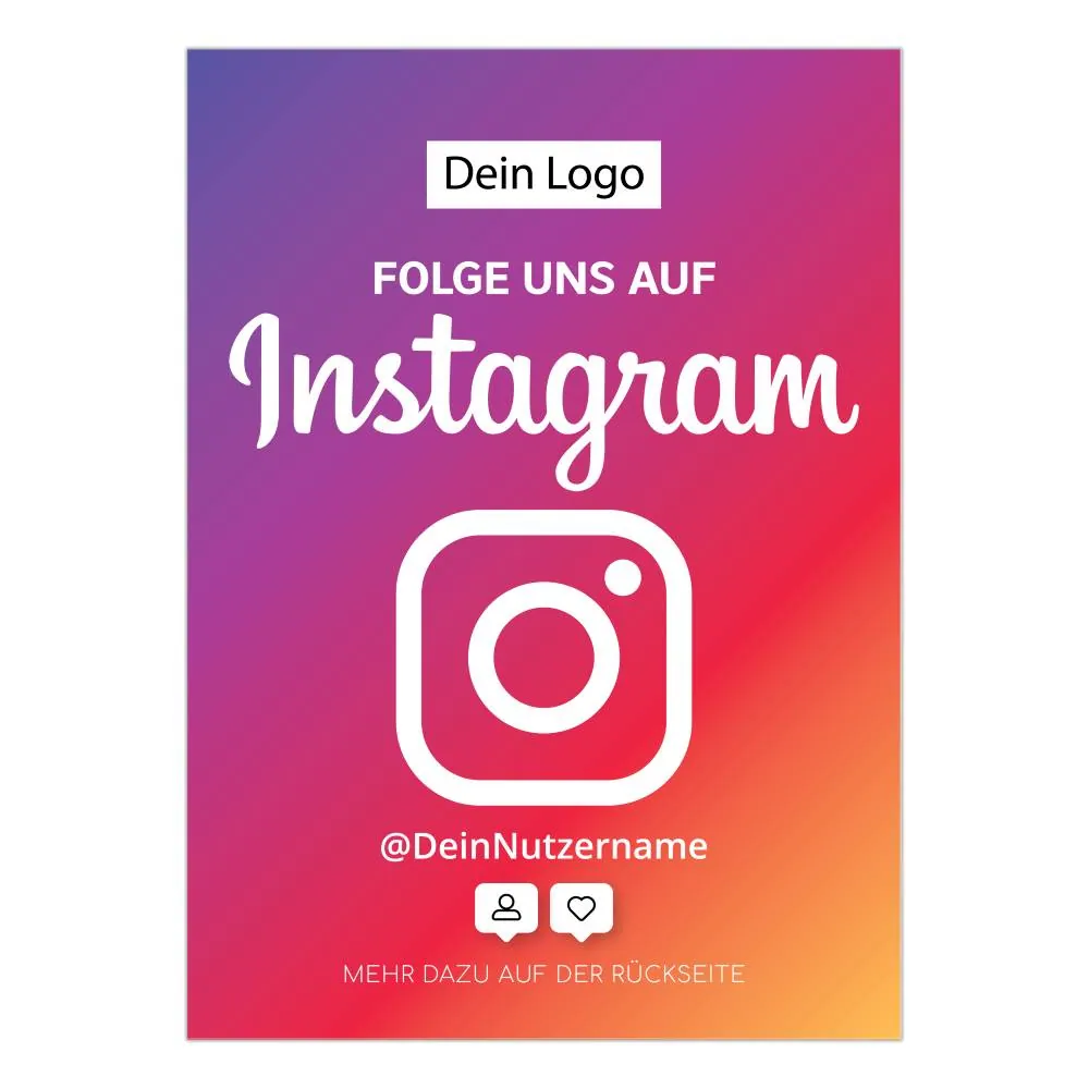 Folge uns auf Instagram Karte „Color“ – Ansicht 2