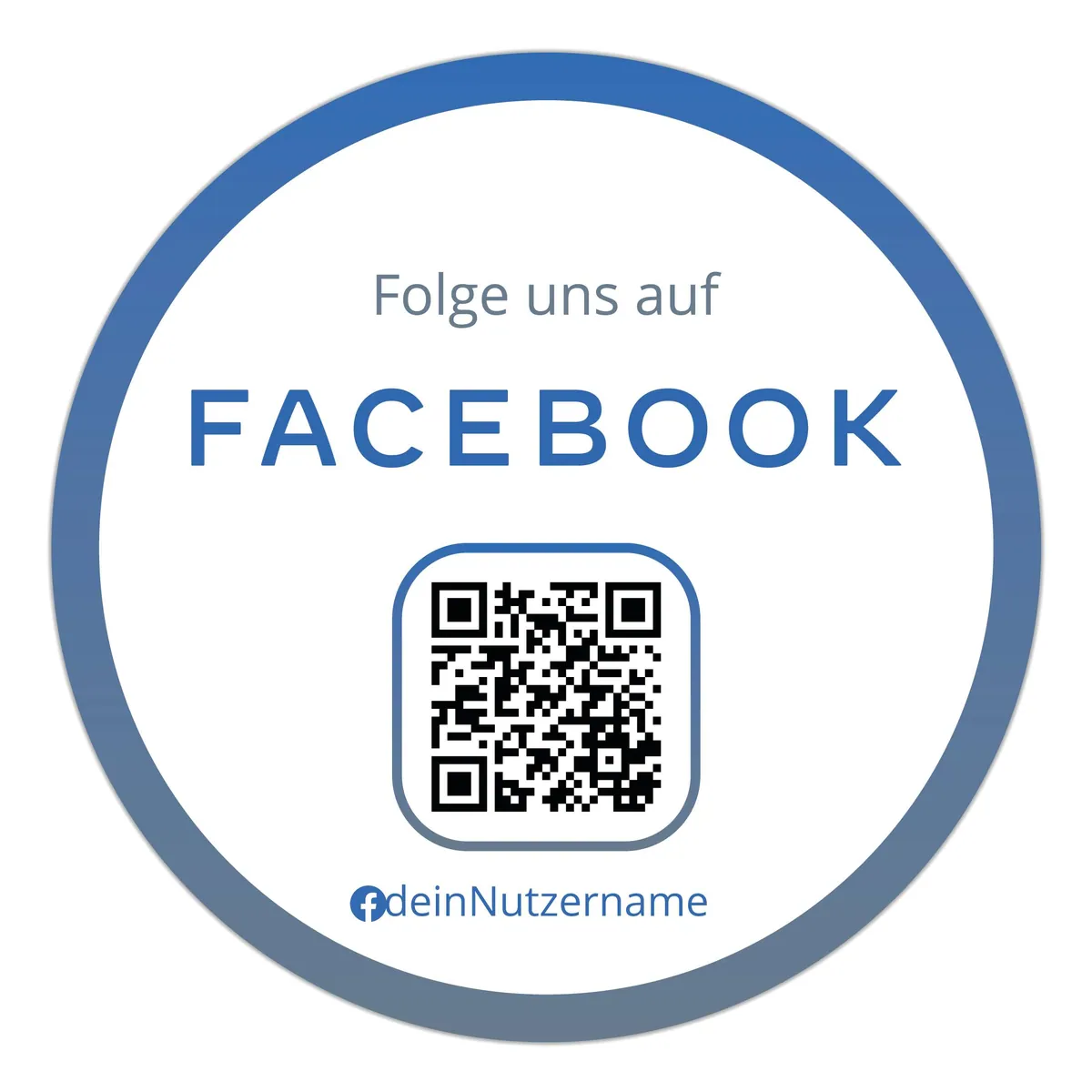 Aufkleber Sticker „Folge uns auf Facebook“ Rund Clean