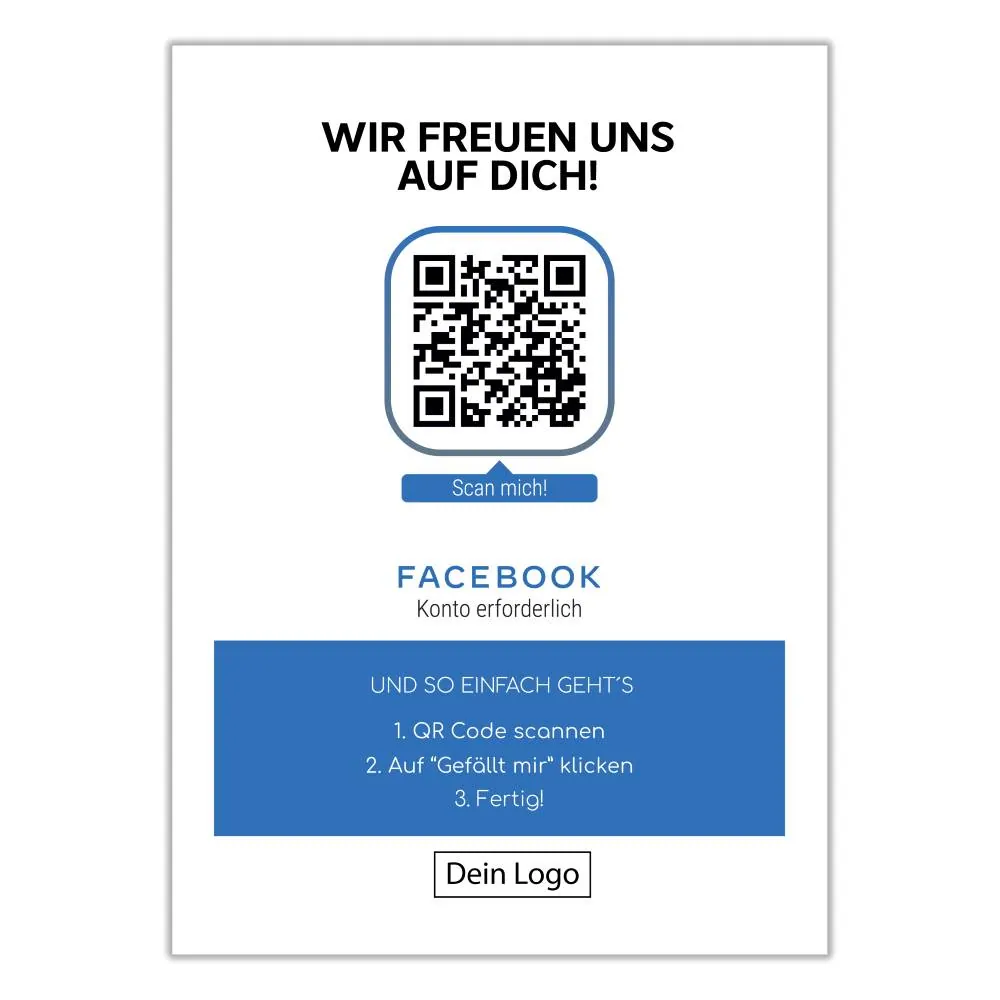 Folge uns auf Facebook Karte "Clean"