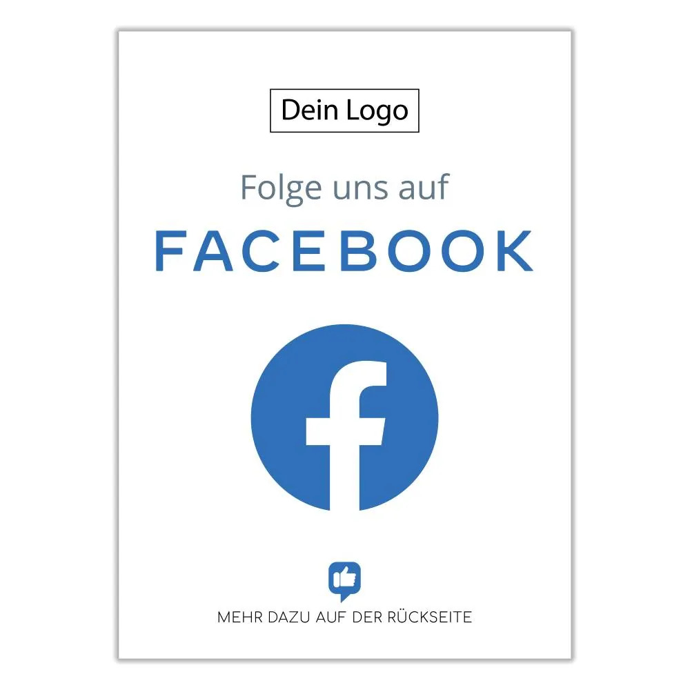Folge uns auf Facebook Karte "Clean"