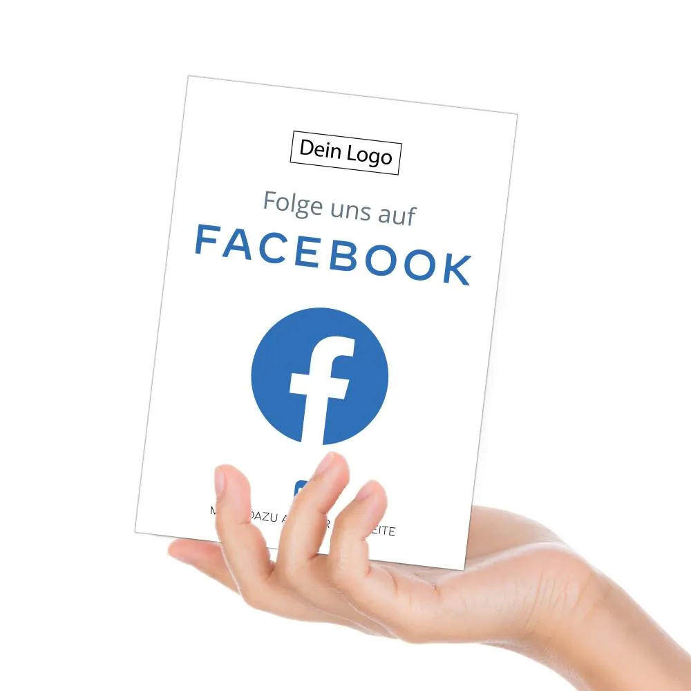 Folge uns auf Facebook Karte "Clean"
