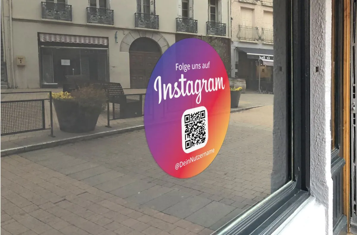Instagram Aufkleber mit QR Code / NFC