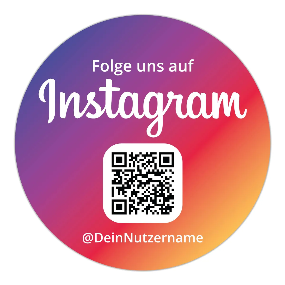 Aufkleber Sticker „Folge uns auf Instagram“ Rund Color – Ansicht 2