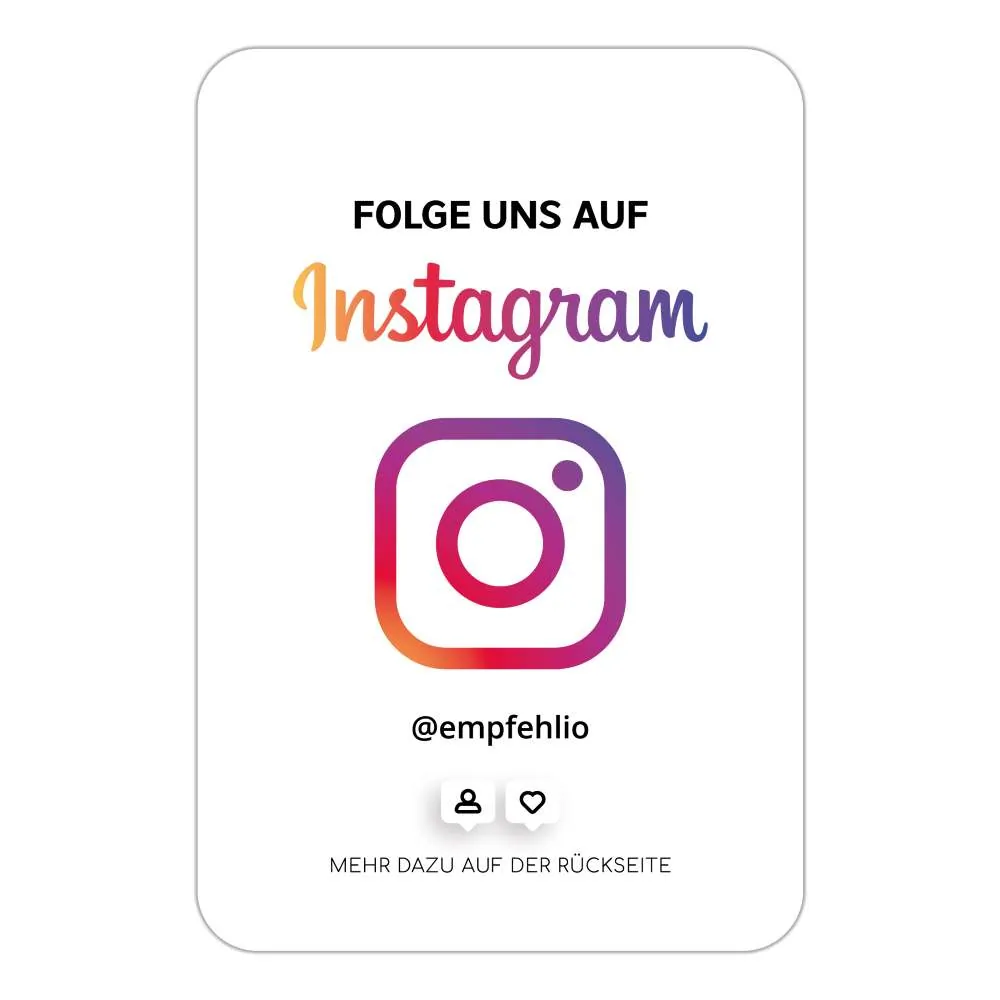 Folge uns auf Instagram Visitenkarte "Clean" mit Instagram QR Code