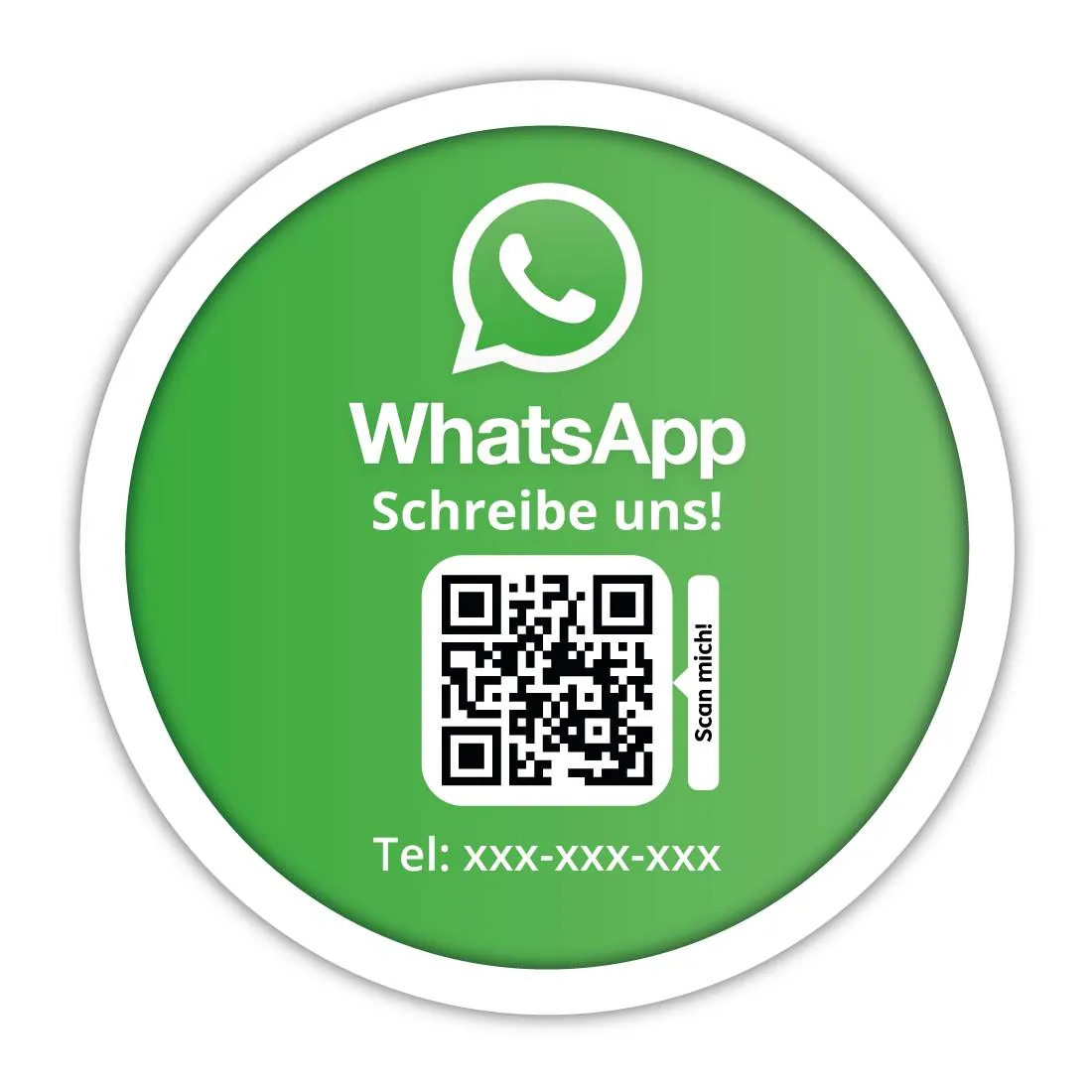 WhatsApp Aufkleber Rund Clean