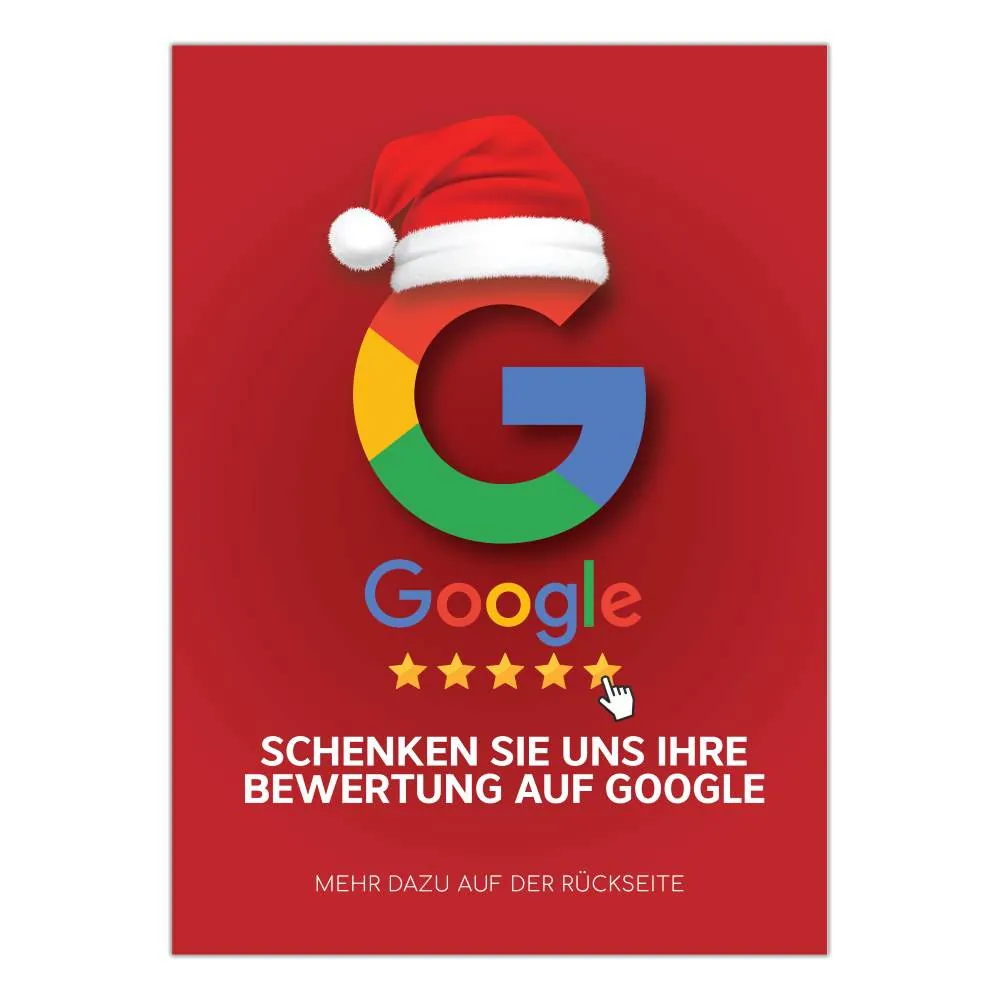 Bewerten Sie uns auf Google Paket XMAS - Karten und Aufkleber