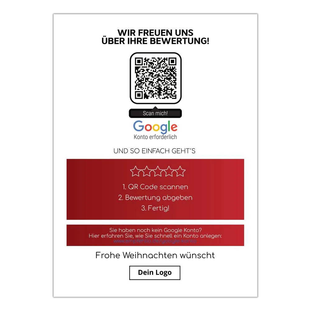 Bewerten Sie uns auf Google Paket XMAS - Karten und Aufkleber