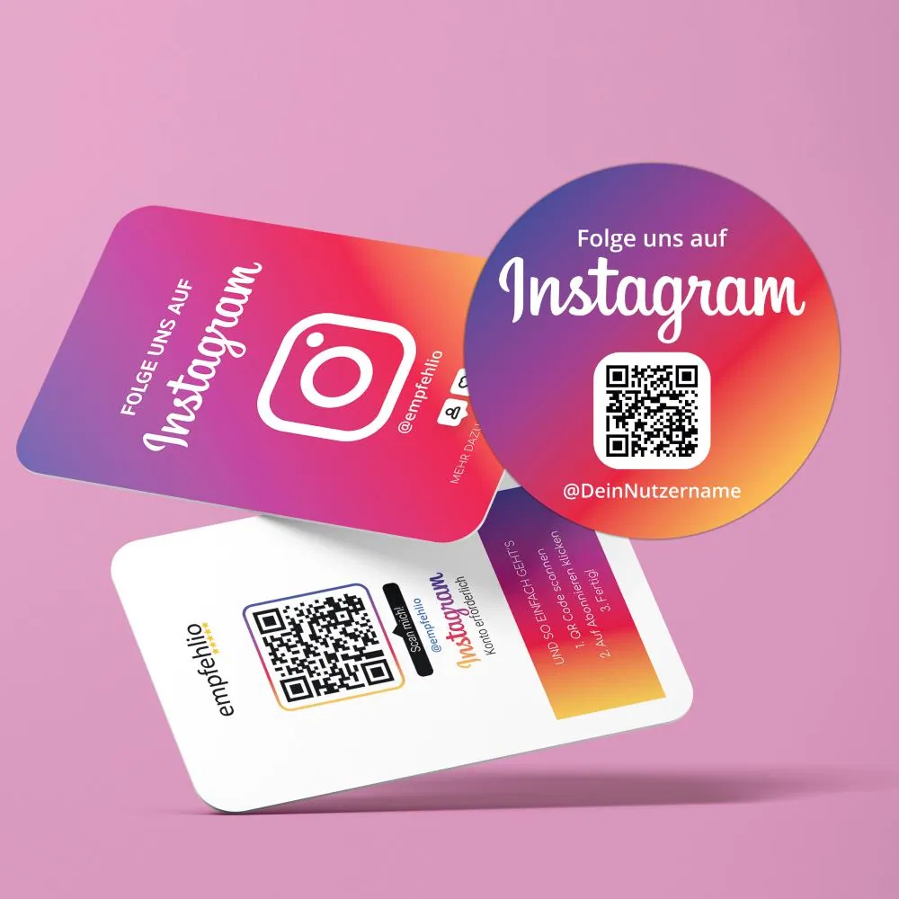 Instagram Paket – Visitenkarte & Aufkleber