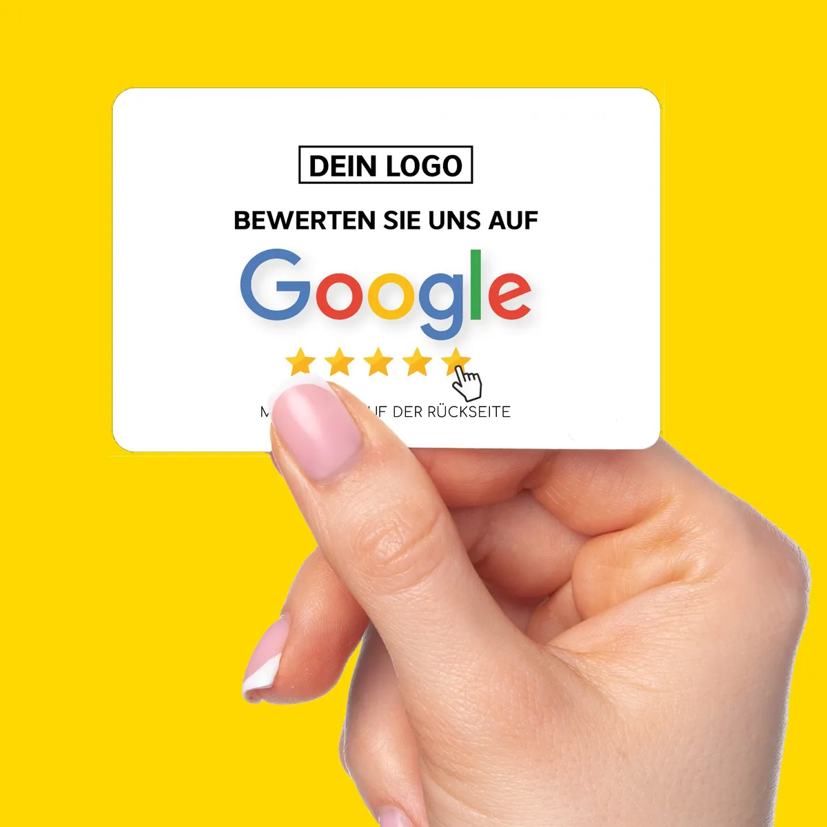 Bewerten Sie uns auf Google Visitenkarte „Dezent“ mit Google Bewertung QR Code – Ansicht 2