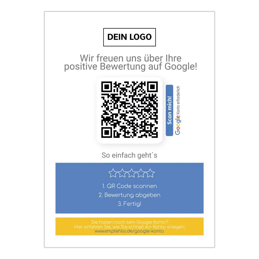 Bewerten Sie uns auf Google Paket 3 - Karten und Aufkleber Edition 2021