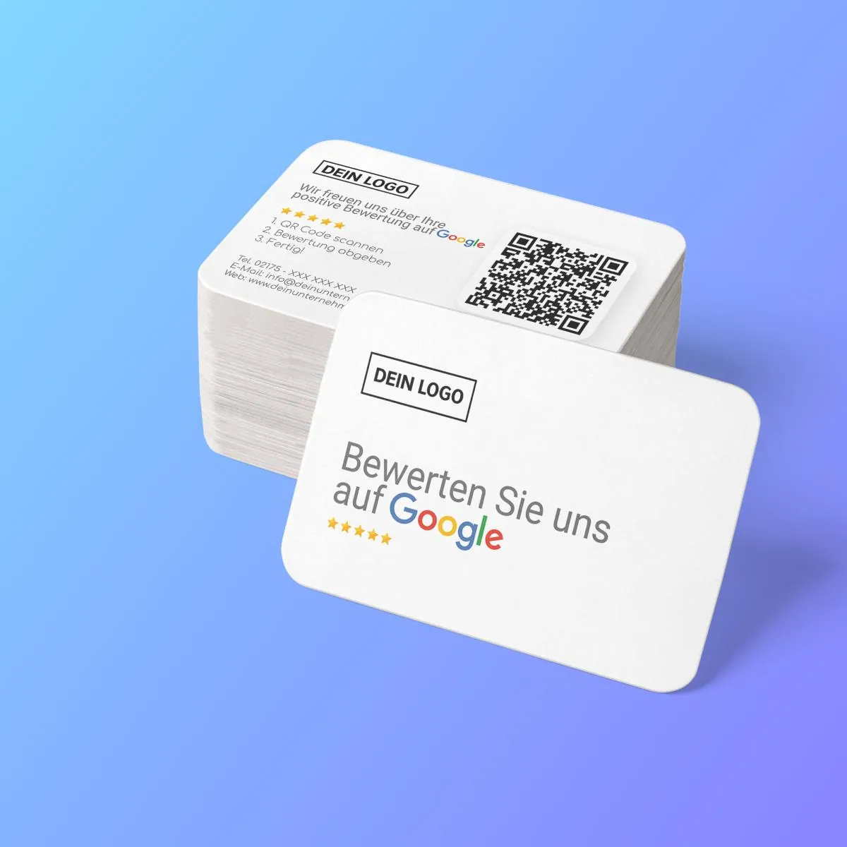 Bewerten Sie uns auf Google Visitenkarte Simple mit Google Bewertung QR Code