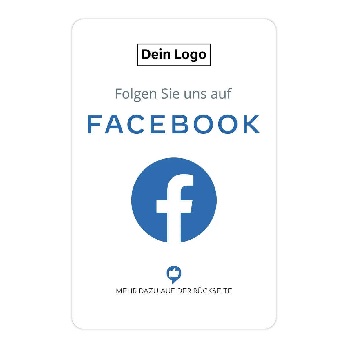 Folge uns auf Facebook Visitenkarte – Ansicht 2