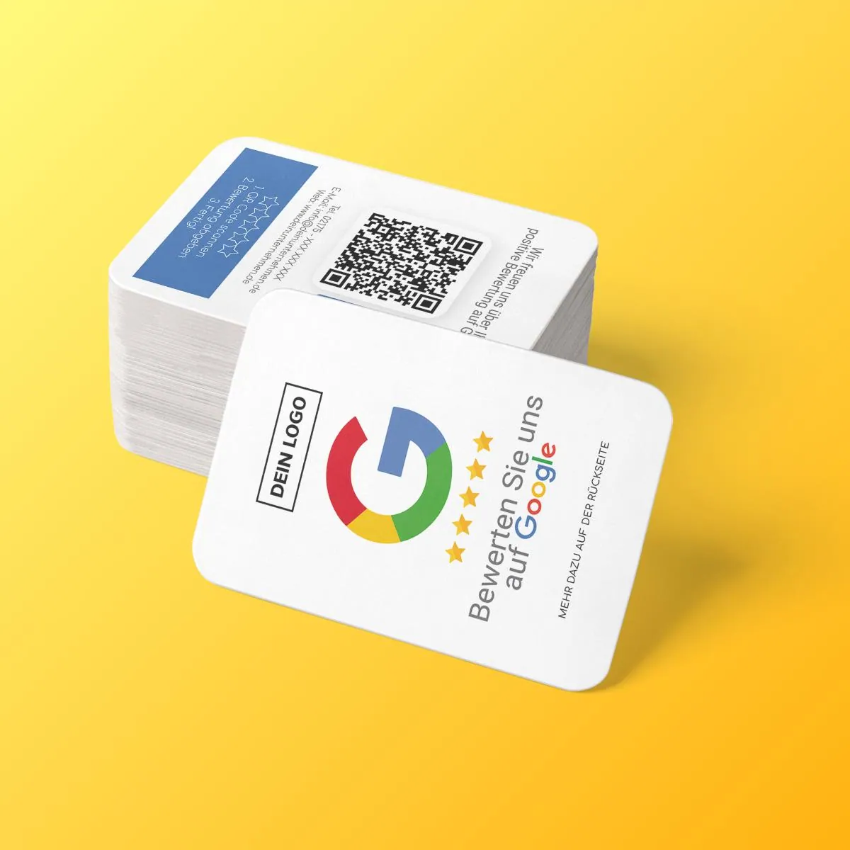 Bewerten Sie uns auf Google Visitenkarte Clean Edition mit Google Bewertung QR Code – Ansicht 2