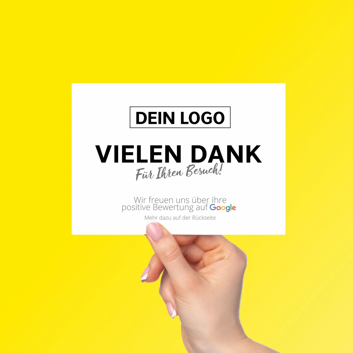 Danke für deinen Besuch Karte mit Google Bewertung – Ansicht 2