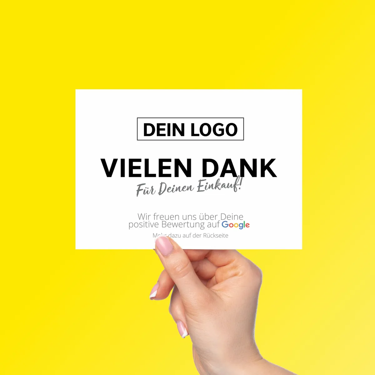 Danke für deinen Einkauf Karte mit Google Bewertung – Ansicht 2