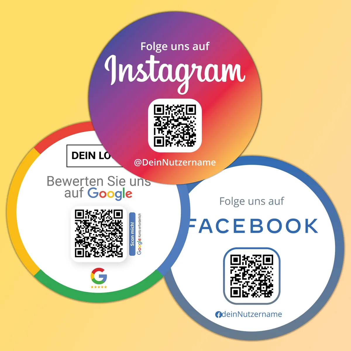 Social Media Aufkleber Paket Essential