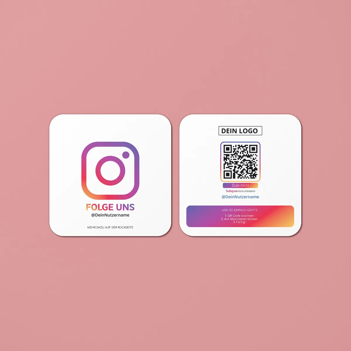 Folge uns auf Instagram Karte Square „Clean“ – Ansicht 2
