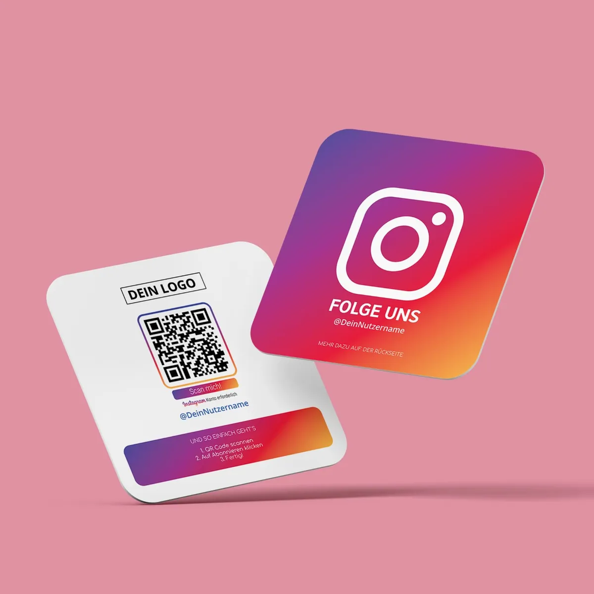 Folge uns auf Instagram Karte Square „Color“