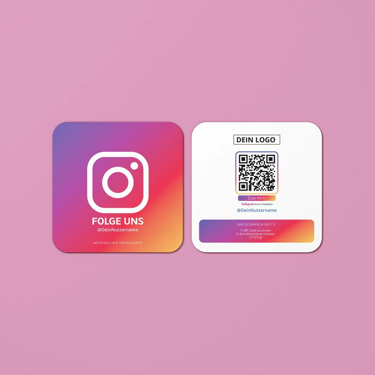 Folge uns auf Instagram Karte Square „Color“ – Ansicht 2