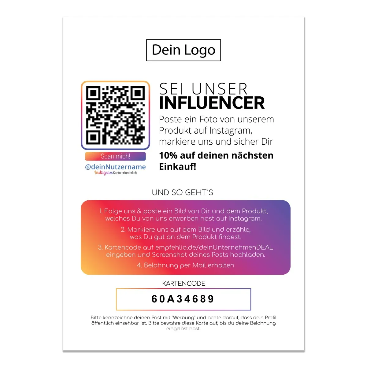 Instagram Influencer Karte Color – Ansicht 2