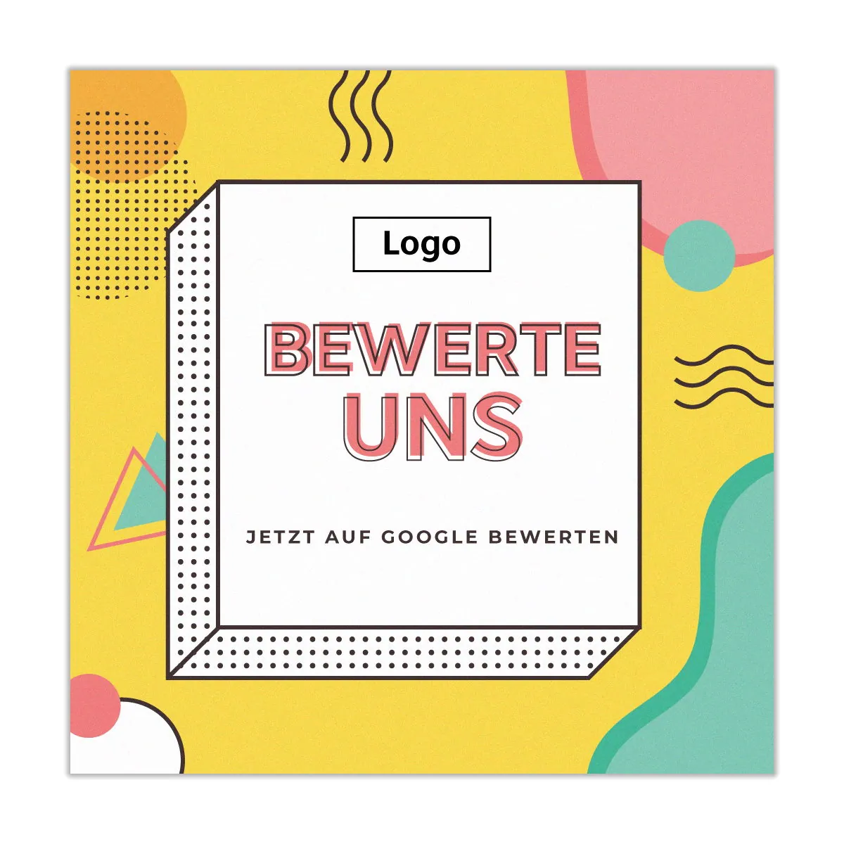 Bewerten Sie uns auf Google Visitenkarte "Pop"