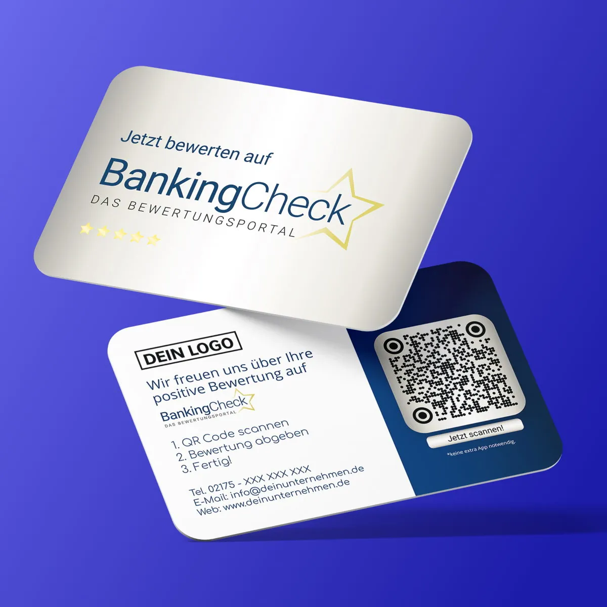 Bewerten Sie uns auf BankingCheck Visitenkarte Silver