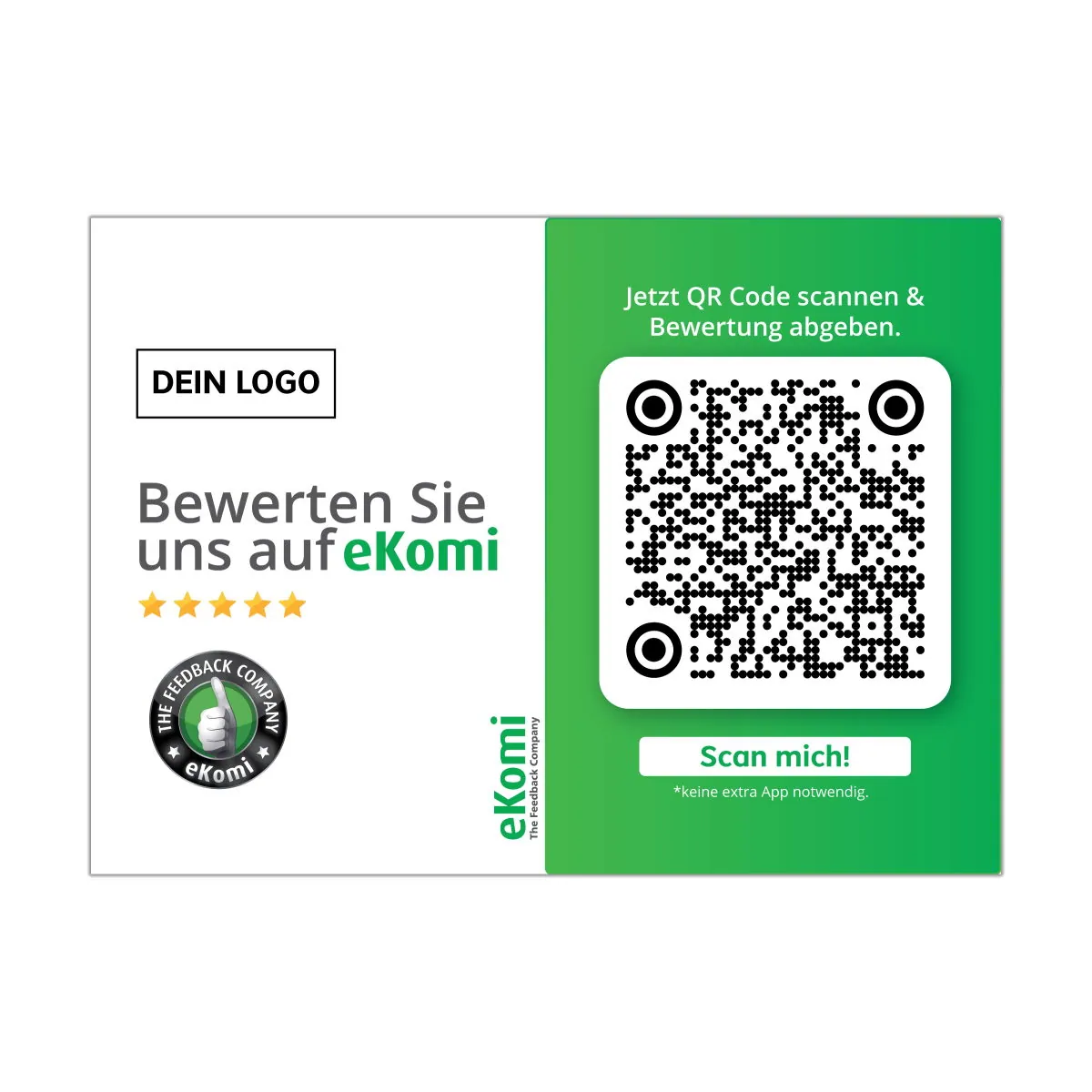 Bewerten Sie uns auf eKomi Aufkleber mit QR Code – Ansicht 2