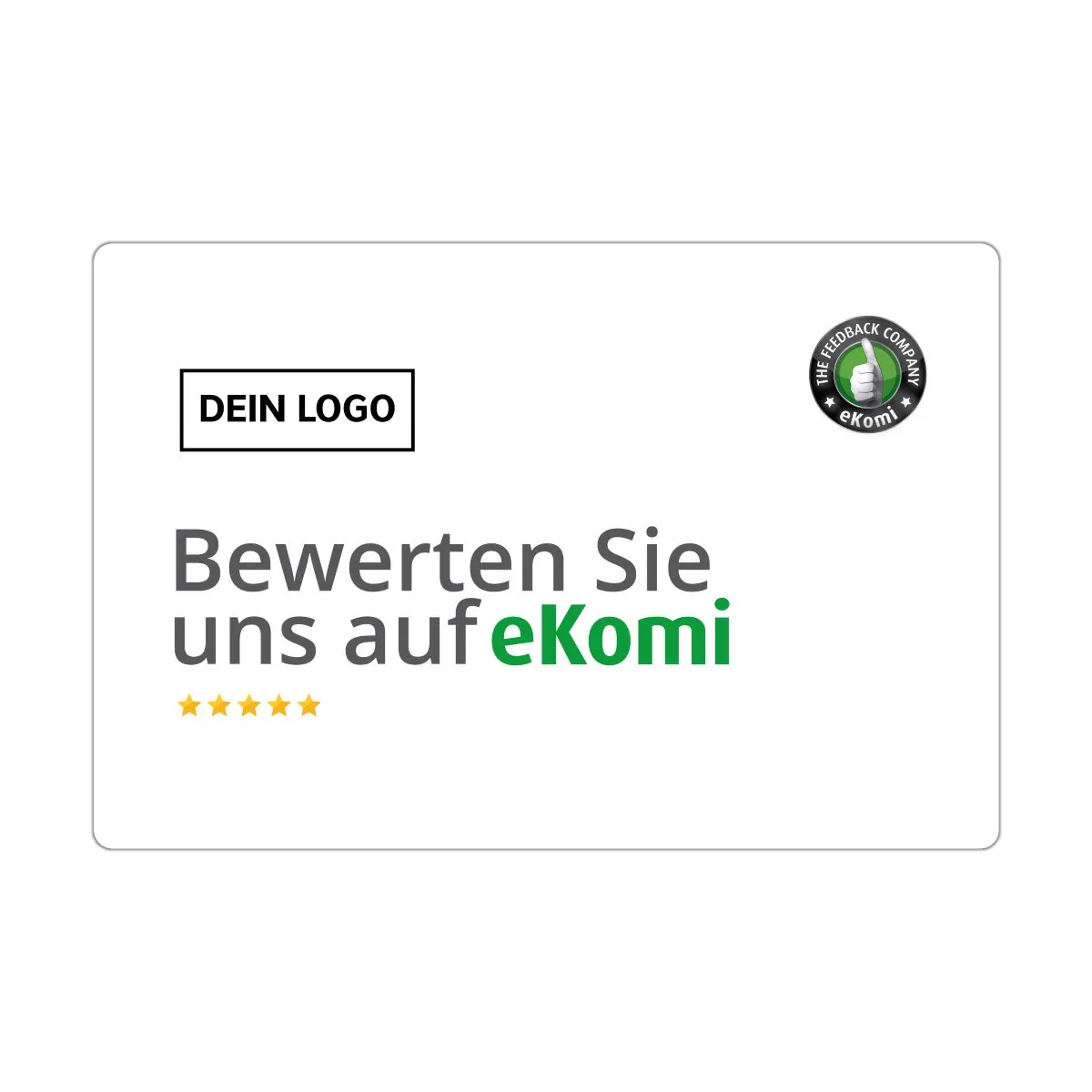 Bewerten Sie uns auf eKomi Visitenkarte Simple mit Bewertung QR Code – Ansicht 2
