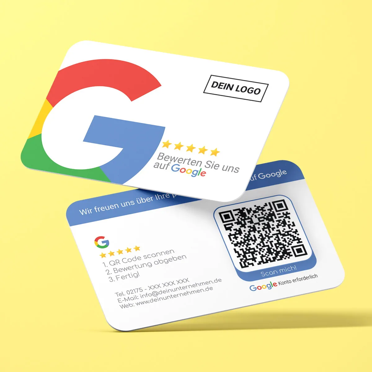 Bewerten Sie uns auf Google Visitenkarte Iconic mit Google Bewertung QR Code