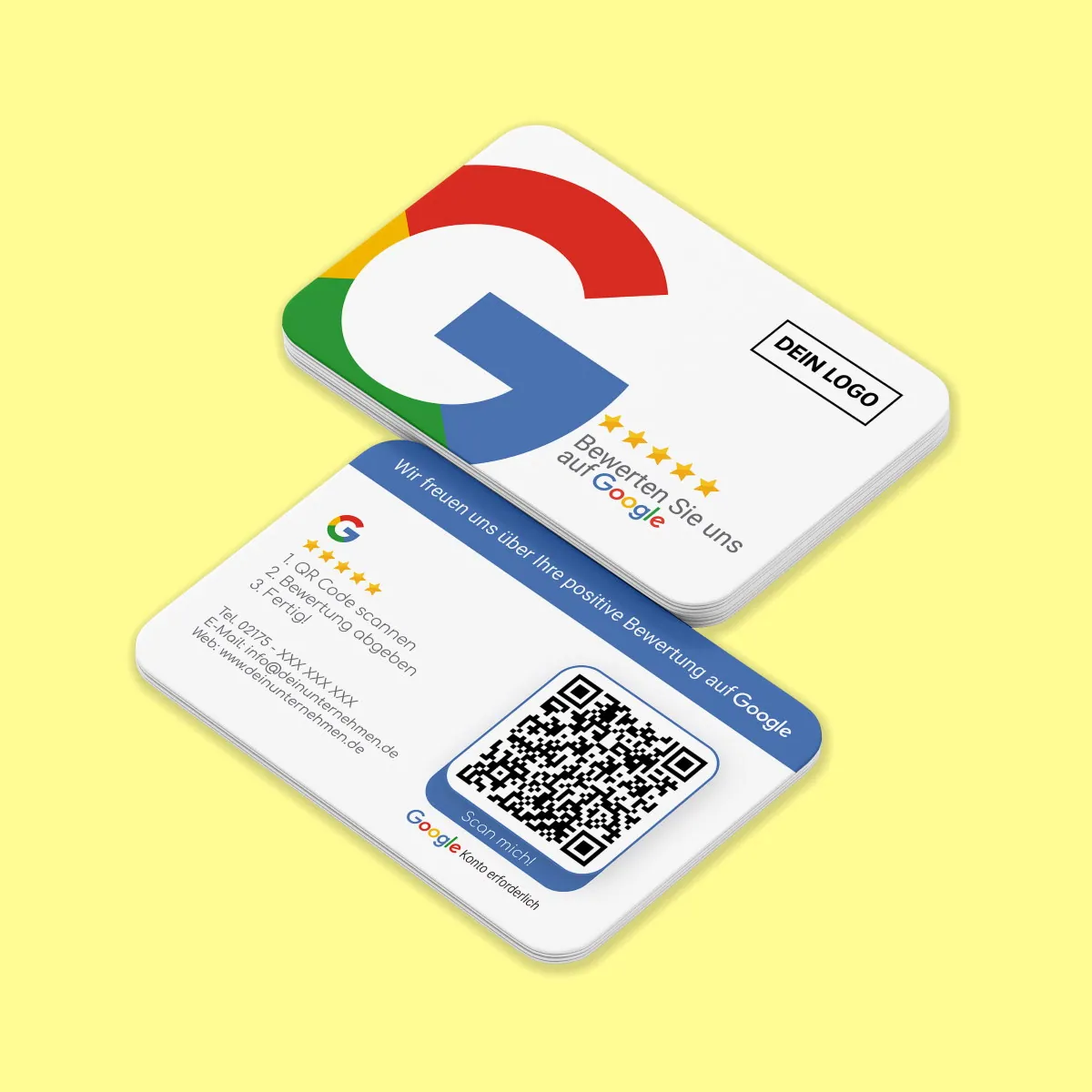 Bewerten Sie uns auf Google Visitenkarte Iconic mit Google Bewertung QR Code – Ansicht 2