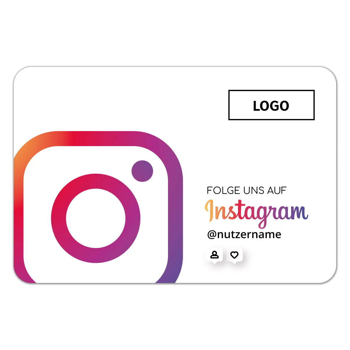 Folge uns auf Instagram Visitenkarte "Iconic" mit Instagram QR Code