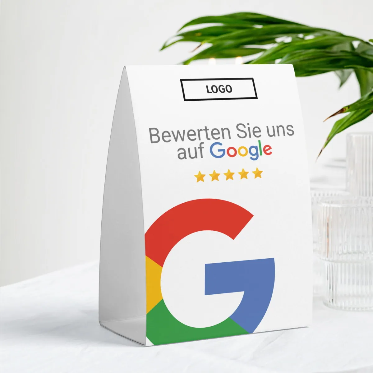 Bewerten Sie uns auf Google Tischaufsteller „Iconic“