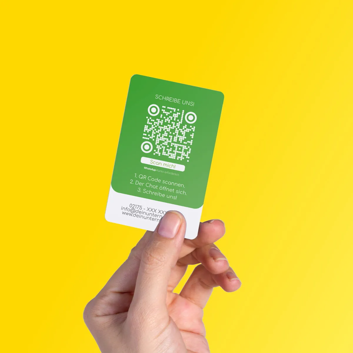 WhatsApp Visitenkarte "Clean" mit Chat QR Code