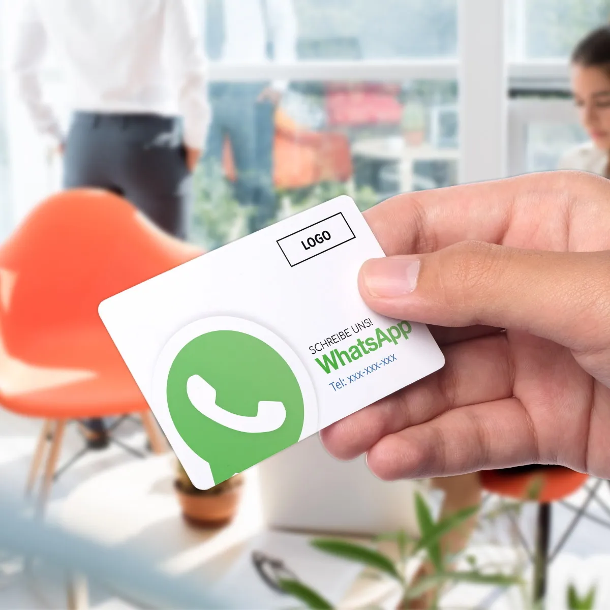 WhatsApp Visitenkarte „Iconic“ mit Chat QR Code