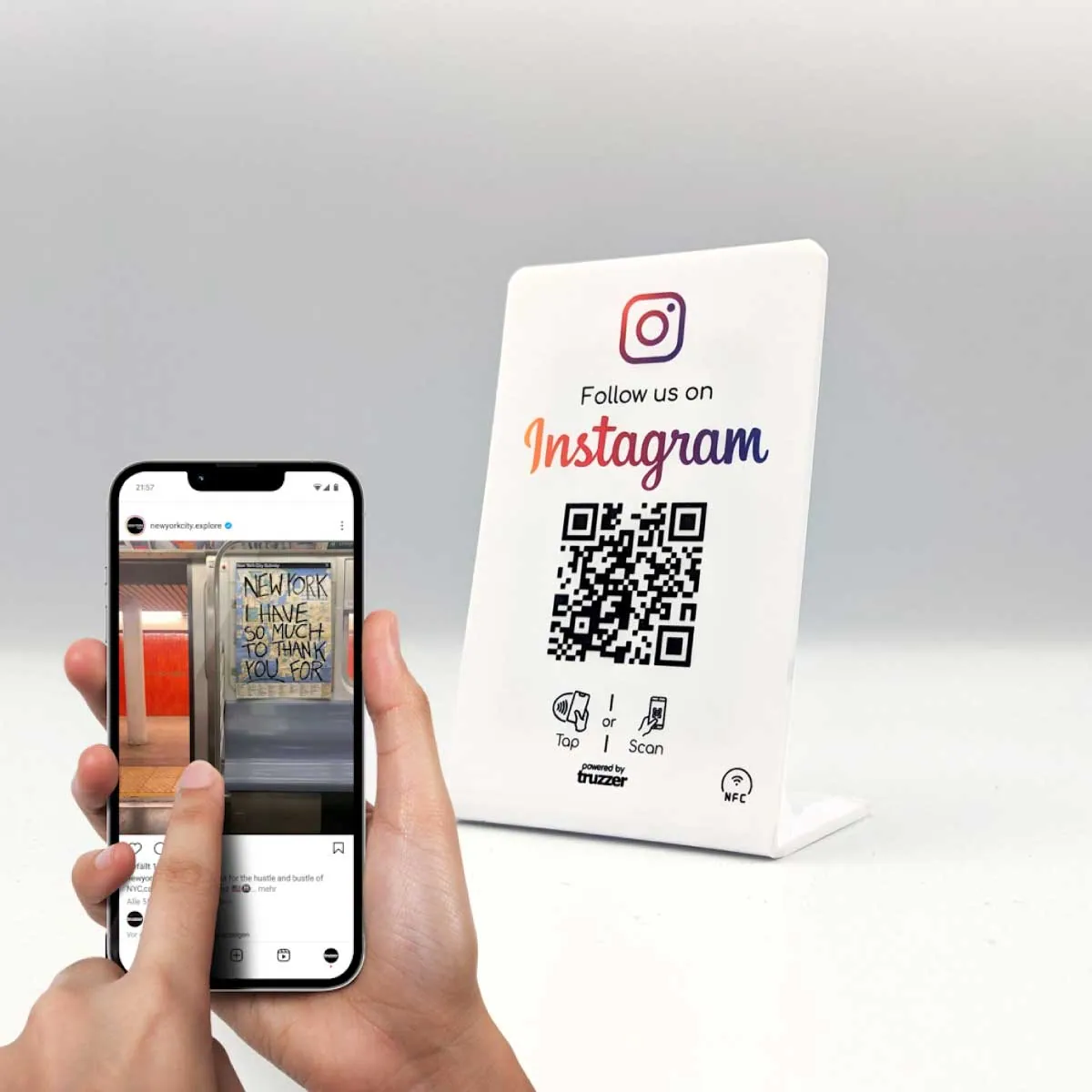 Follow us on Instagram NFC Stand / Display