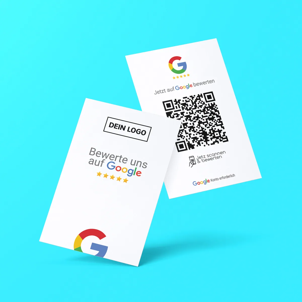 Bewerten Sie uns auf Google Visitenkarte „Fresh“ mit Google Bewertung QR Code – Ansicht 2