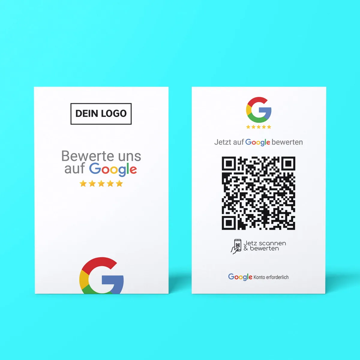 Bewerten Sie uns auf Google Visitenkarte „Fresh“ mit Google Bewertung QR Code