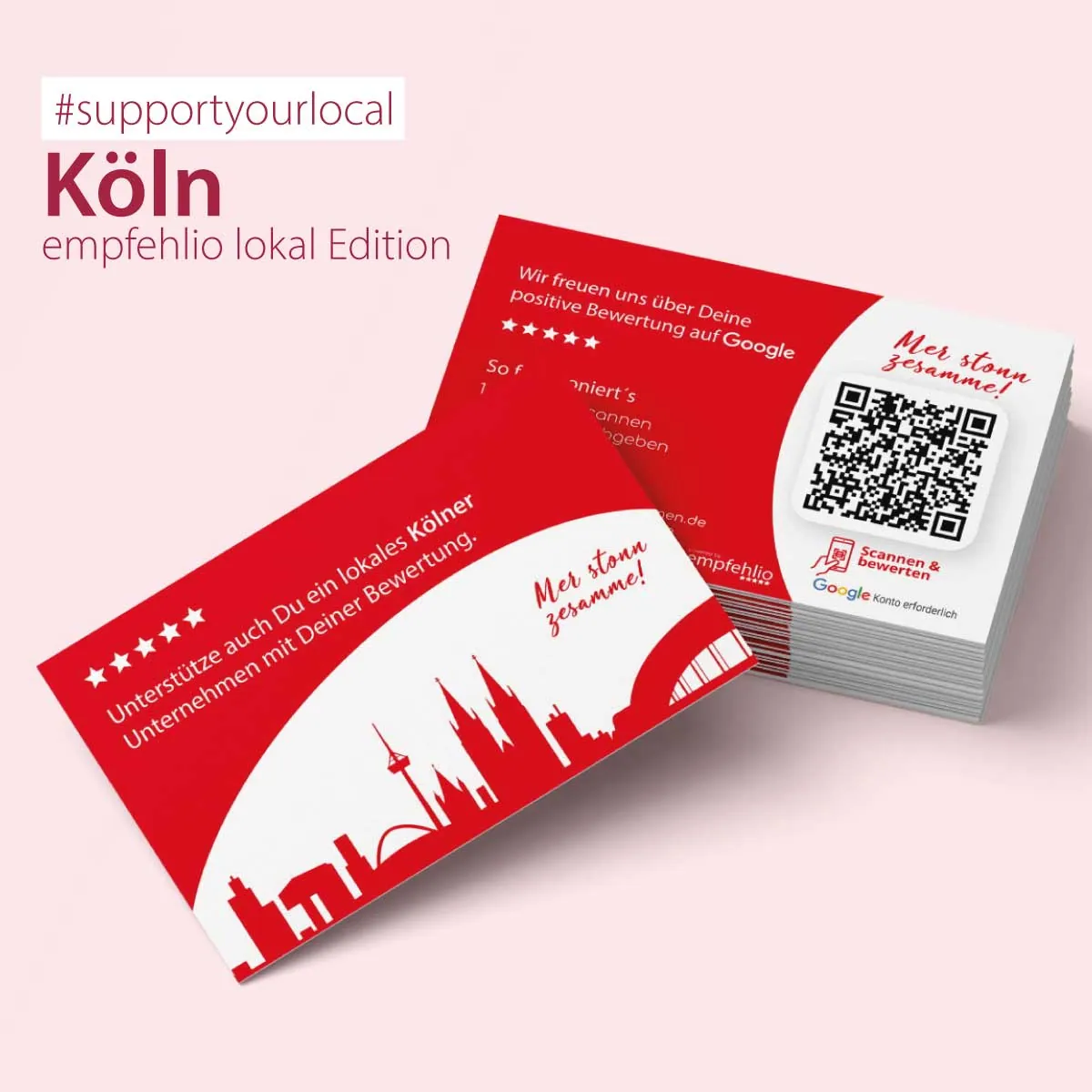Google Bewertung Visitenkarte „Köln“ mit Google Bewertung QR Code