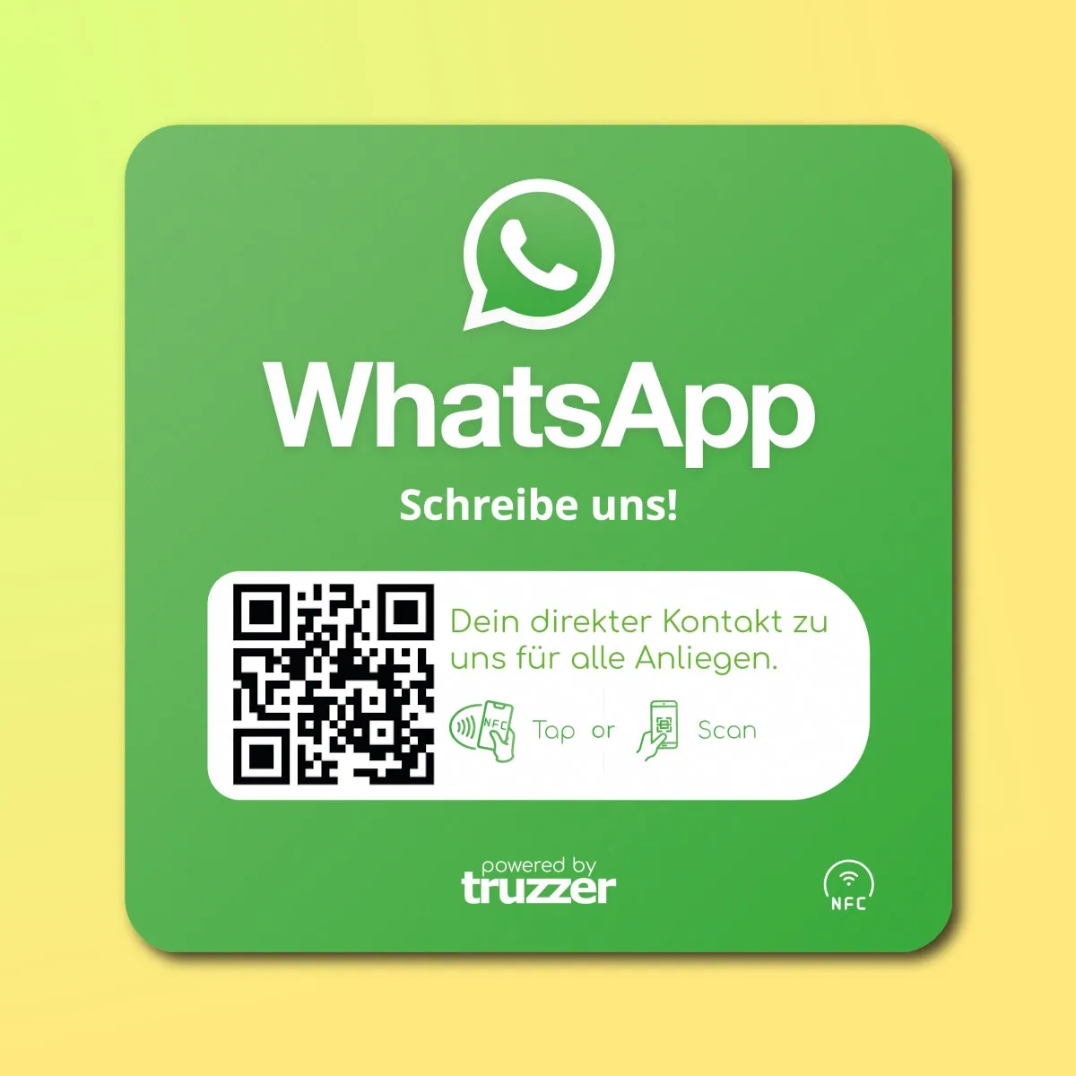 WhatsApp Chat NFC Aufkleber „Square“ mit WhatsApp Chat QR Code – Ansicht 2