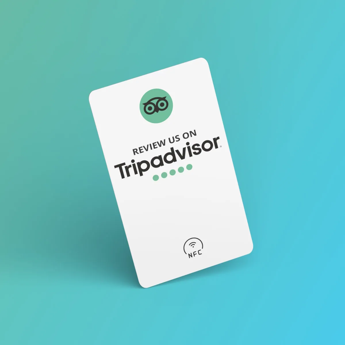 TripAdvisor Bewertung NFC Karte „Tap“ mit TripAdvisor Bewertung QR Code