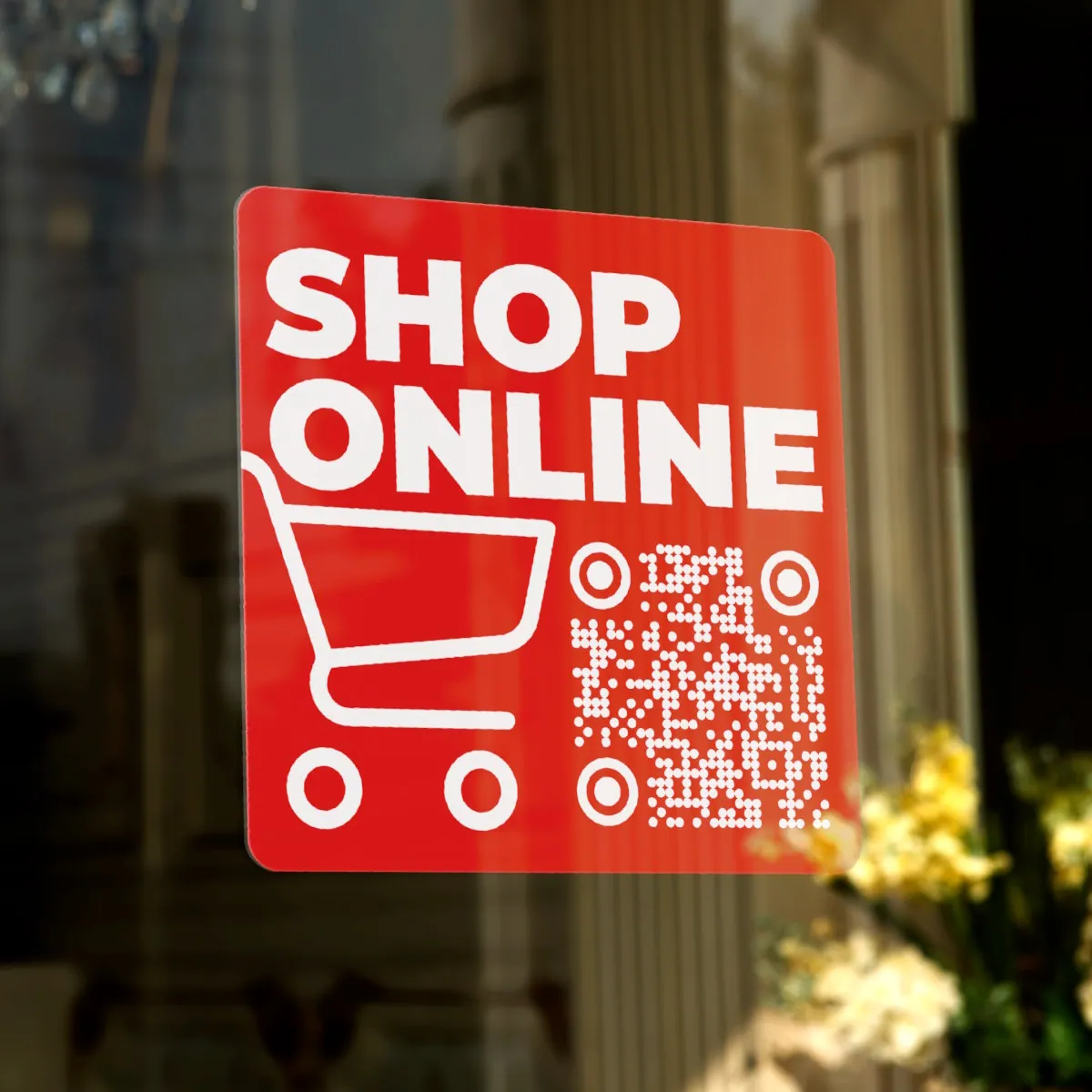 Shop online Sticker mit QR Code