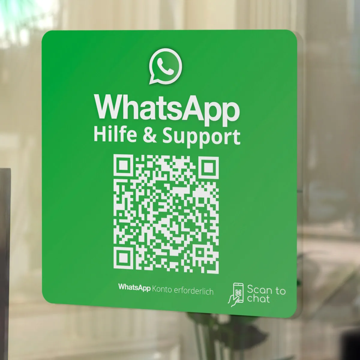 WhatsApp Support Aufkleber mit WhatsApp Chat QR Code